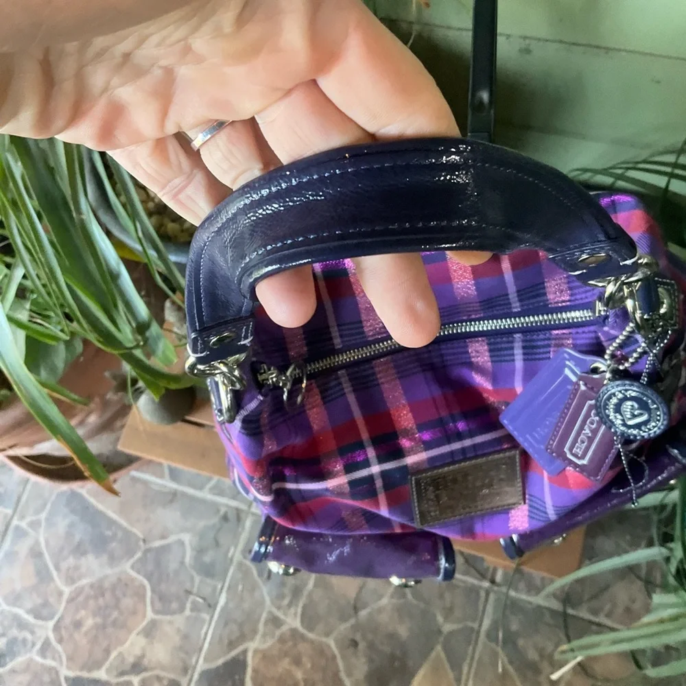 Coach Poppy Tartan hobo, 4 hang tags, like new, statement bag for vintage lovers - Picture 7 of 13